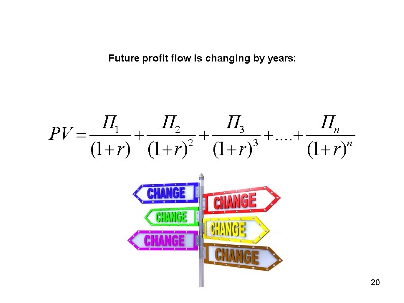 Future profit flow is changing by years: 20